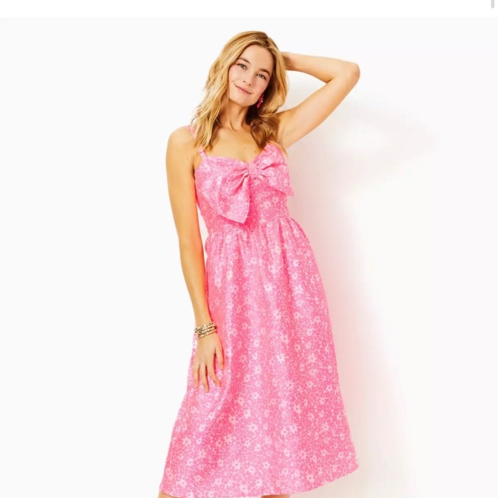 NWT Lilly Pulitzer Pink and White Jacquard Dress